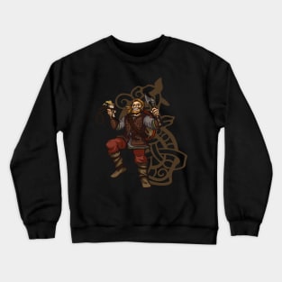 Viking Warrior Drinking Beer Crewneck Sweatshirt